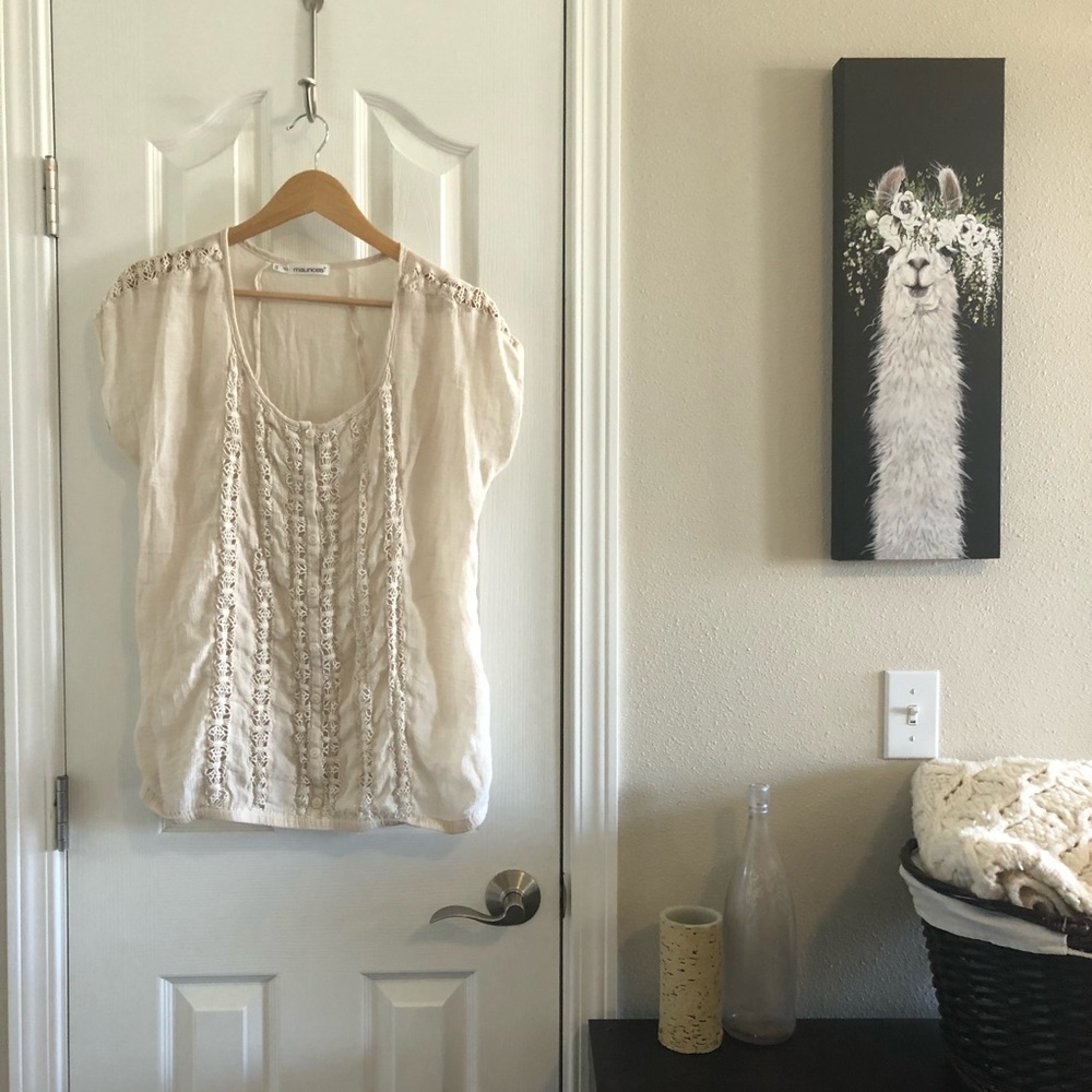 Maurice's Lace Overlay Top SIZE 0